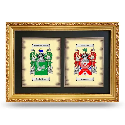 Double Coat of Arms Framed - Gold