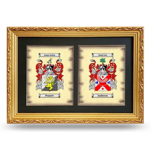 Double Coat of Arms Framed - Gold