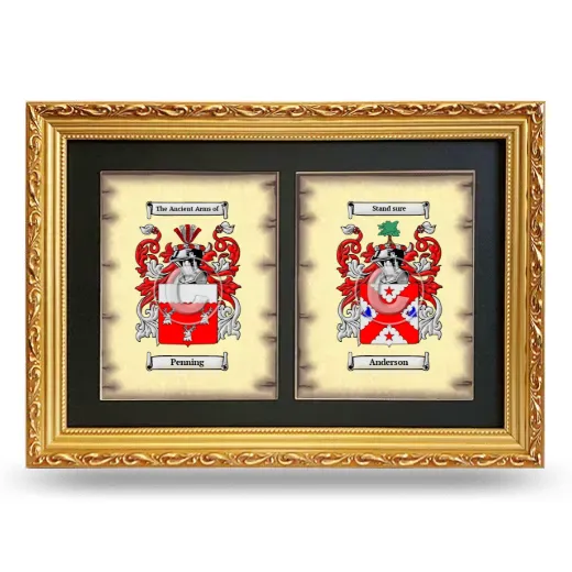 Double Coat of Arms Framed - Gold