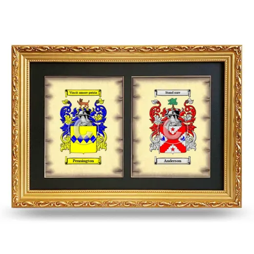 Double Coat of Arms Framed - Gold