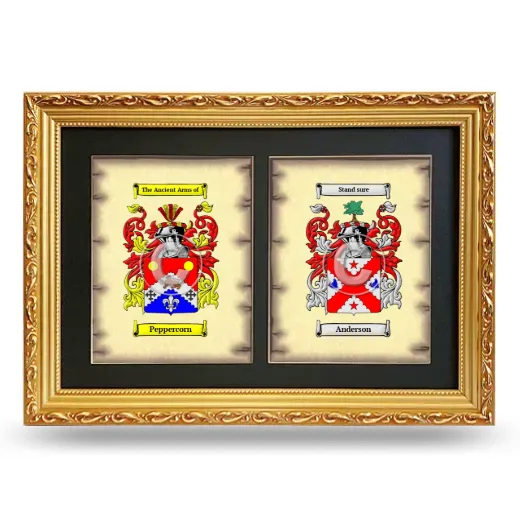 Double Coat of Arms Framed - Gold