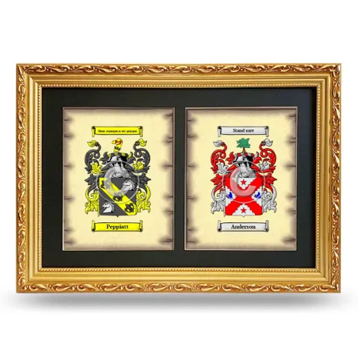 Double Coat of Arms Framed - Gold