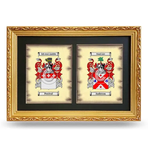 Double Coat of Arms Framed - Gold