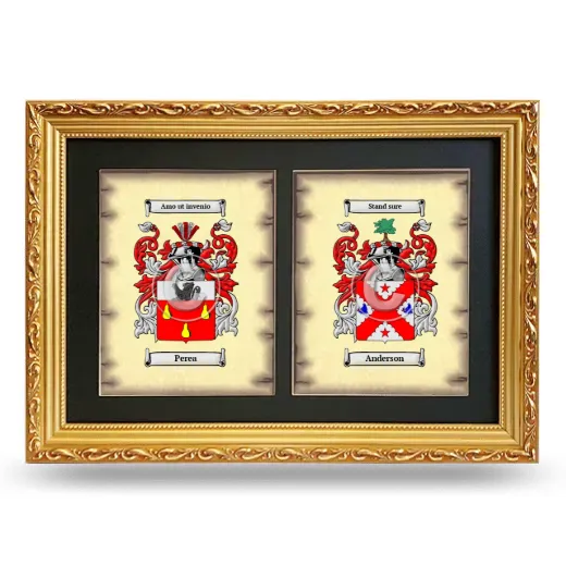 Double Coat of Arms Framed - Gold