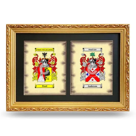 Double Coat of Arms Framed - Gold