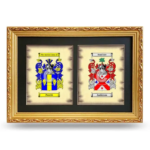 Double Coat of Arms Framed - Gold