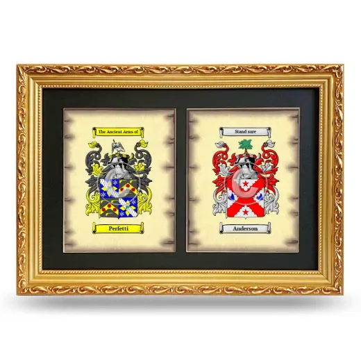 Double Coat of Arms Framed - Gold