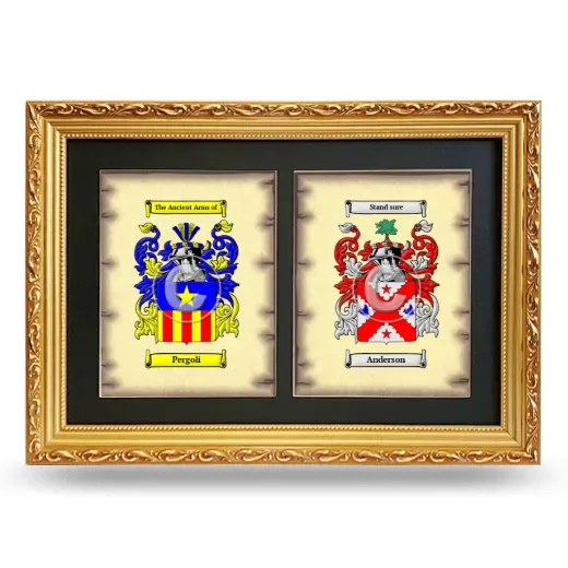 Double Coat of Arms Framed - Gold
