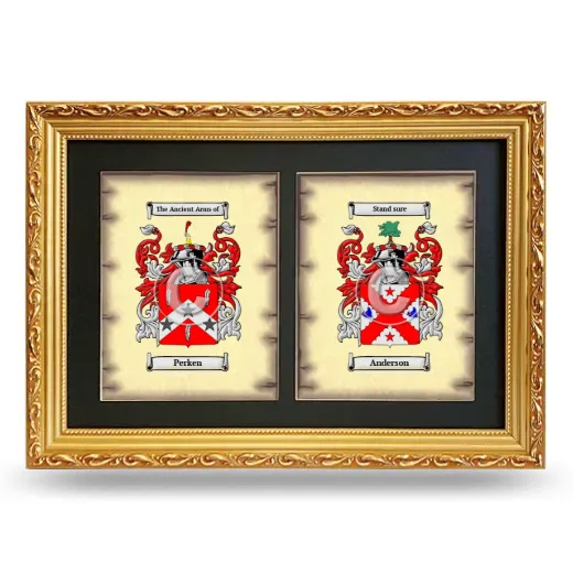 Double Coat of Arms Framed - Gold