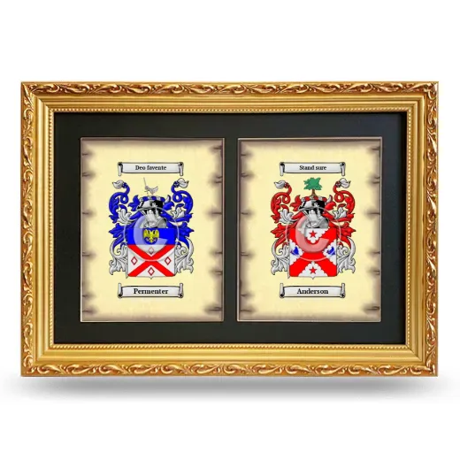 Double Coat of Arms Framed - Gold
