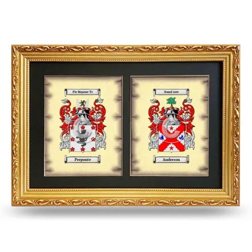 Double Coat of Arms Framed - Gold