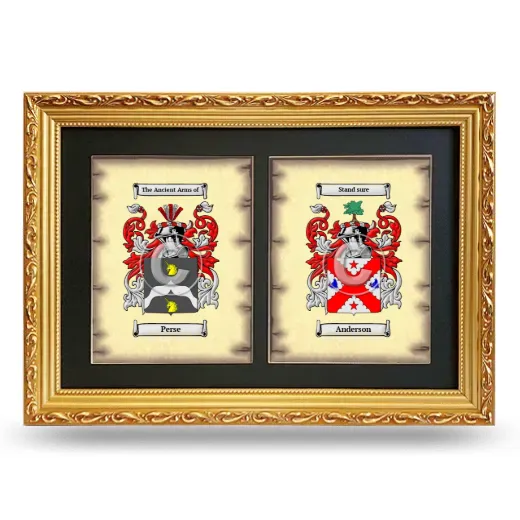 Double Coat of Arms Framed - Gold