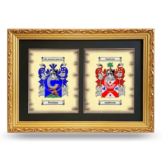 Double Coat of Arms Framed - Gold