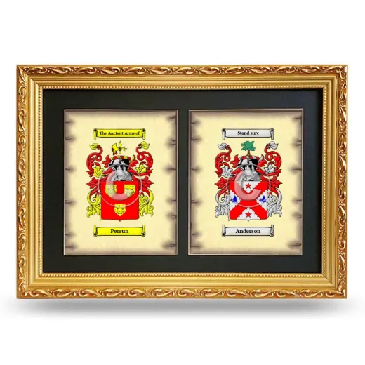 Double Coat of Arms Framed - Gold