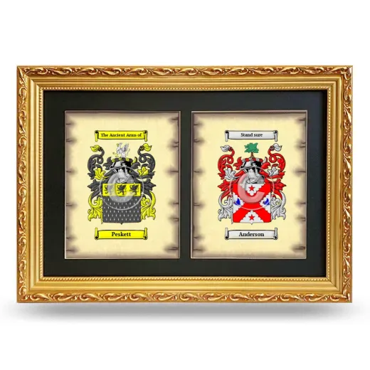 Double Coat of Arms Framed - Gold