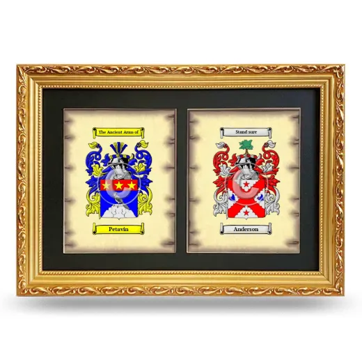 Double Coat of Arms Framed - Gold