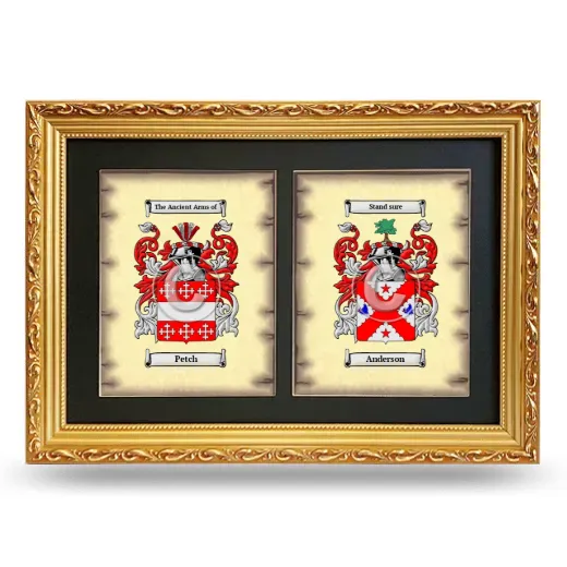 Double Coat of Arms Framed - Gold