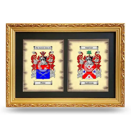 Double Coat of Arms Framed - Gold