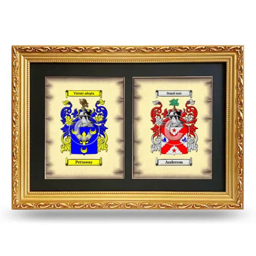 Double Coat of Arms Framed - Gold