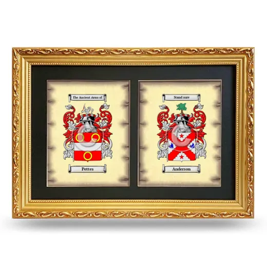 Double Coat of Arms Framed - Gold