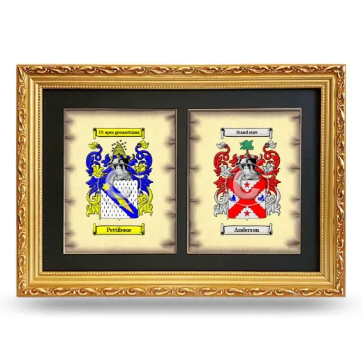 Double Coat of Arms Framed - Gold