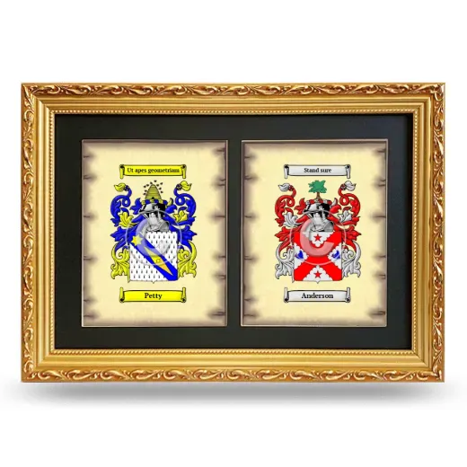 Double Coat of Arms Framed - Gold