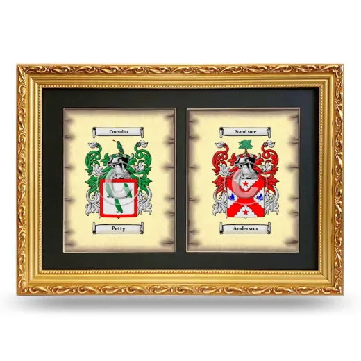 Double Coat of Arms Framed - Gold