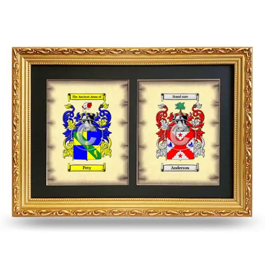 Double Coat of Arms Framed - Gold