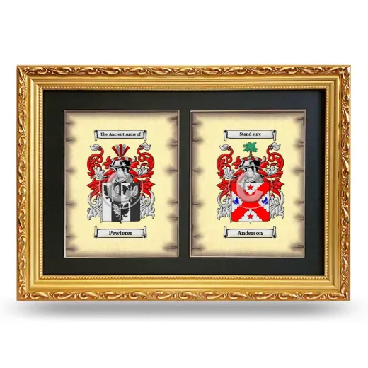 Double Coat of Arms Framed - Gold