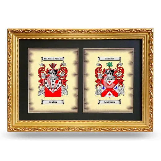 Double Coat of Arms Framed - Gold