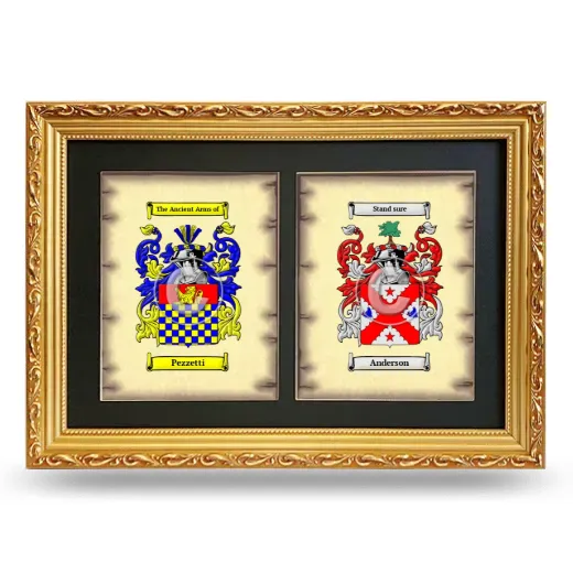 Double Coat of Arms Framed - Gold