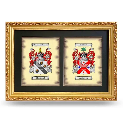 Double Coat of Arms Framed - Gold