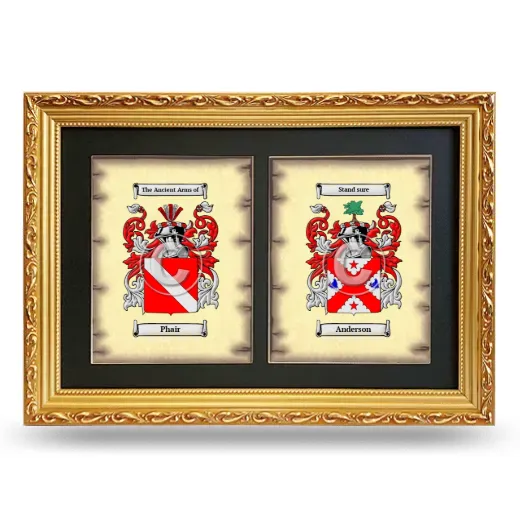Double Coat of Arms Framed - Gold