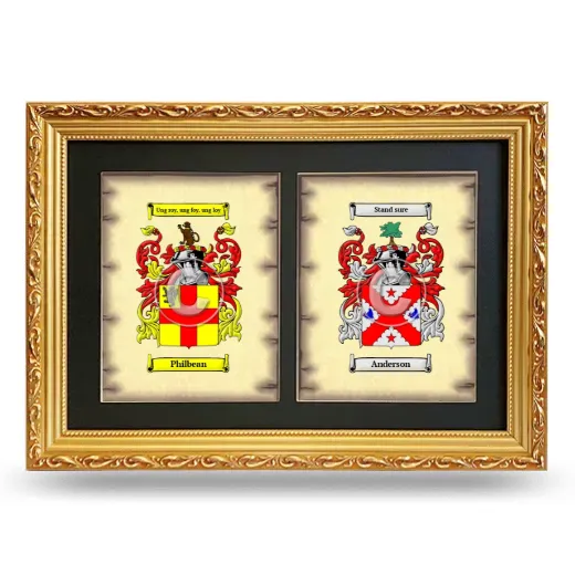 Double Coat of Arms Framed - Gold