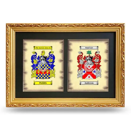 Double Coat of Arms Framed - Gold