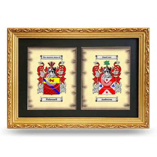 Double Coat of Arms Framed - Gold