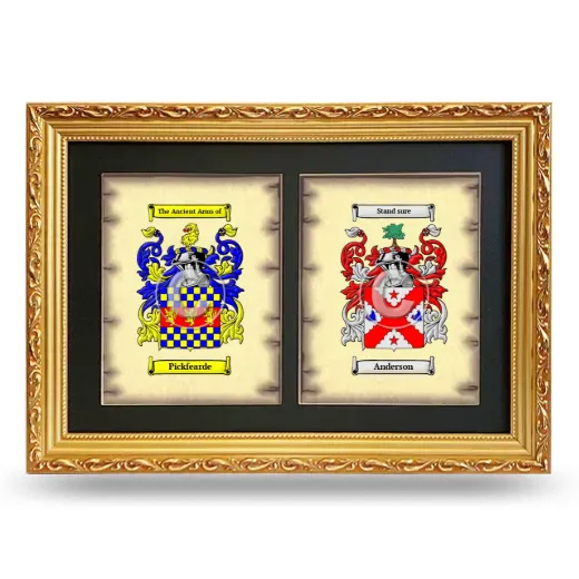 Double Coat of Arms Framed - Gold