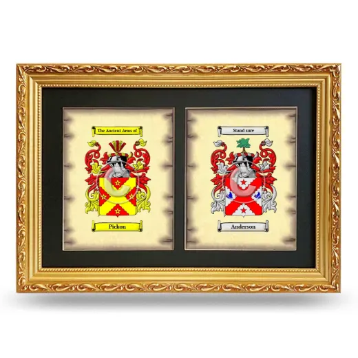 Double Coat of Arms Framed - Gold