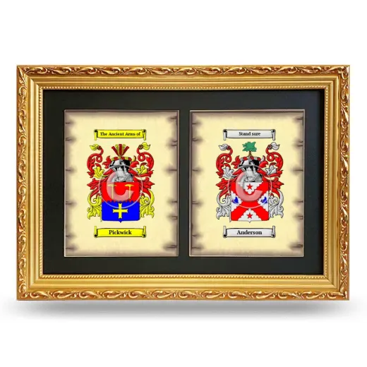 Double Coat of Arms Framed - Gold
