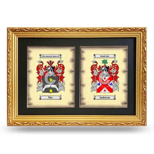 Double Coat of Arms Framed - Gold
