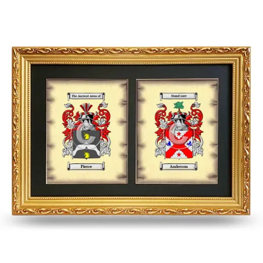 Double Coat of Arms Framed - Gold