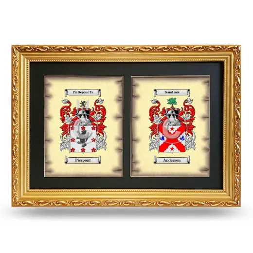 Double Coat of Arms Framed - Gold