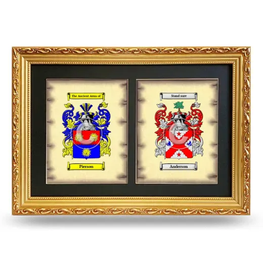 Double Coat of Arms Framed - Gold