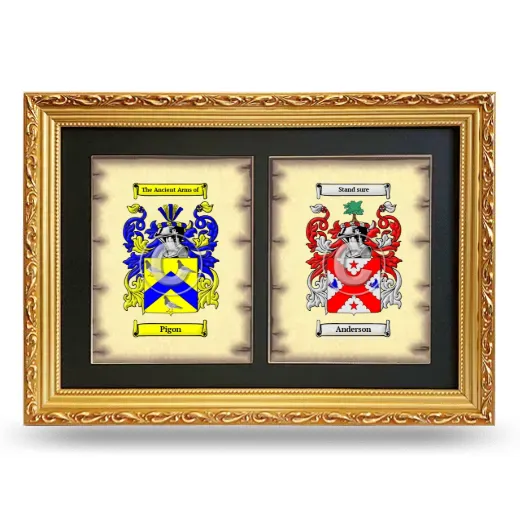 Double Coat of Arms Framed - Gold