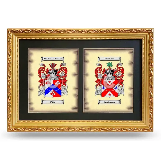 Double Coat of Arms Framed - Gold