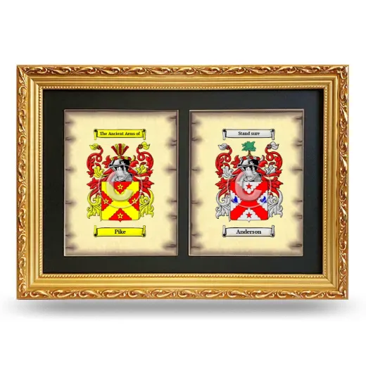 Double Coat of Arms Framed - Gold