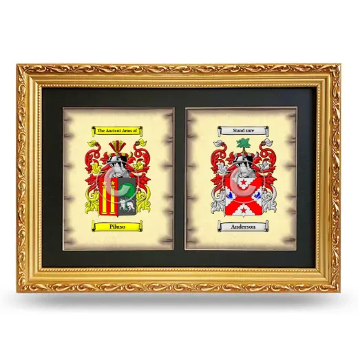 Double Coat of Arms Framed - Gold