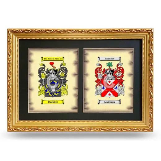 Double Coat of Arms Framed - Gold