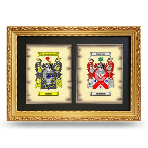 Double Coat of Arms Framed - Gold