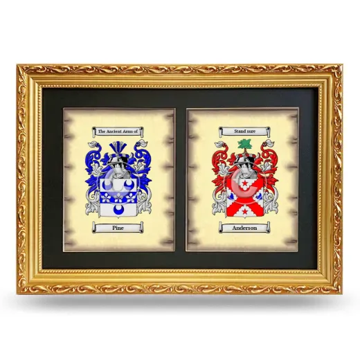 Double Coat of Arms Framed - Gold